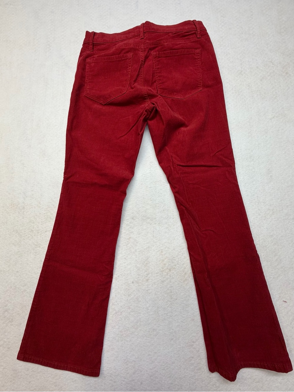 LOFT Red Corduroy Flare Crop Pants - Picture 7 of 8